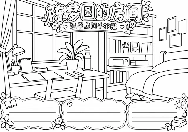 简化黑白线稿版预览